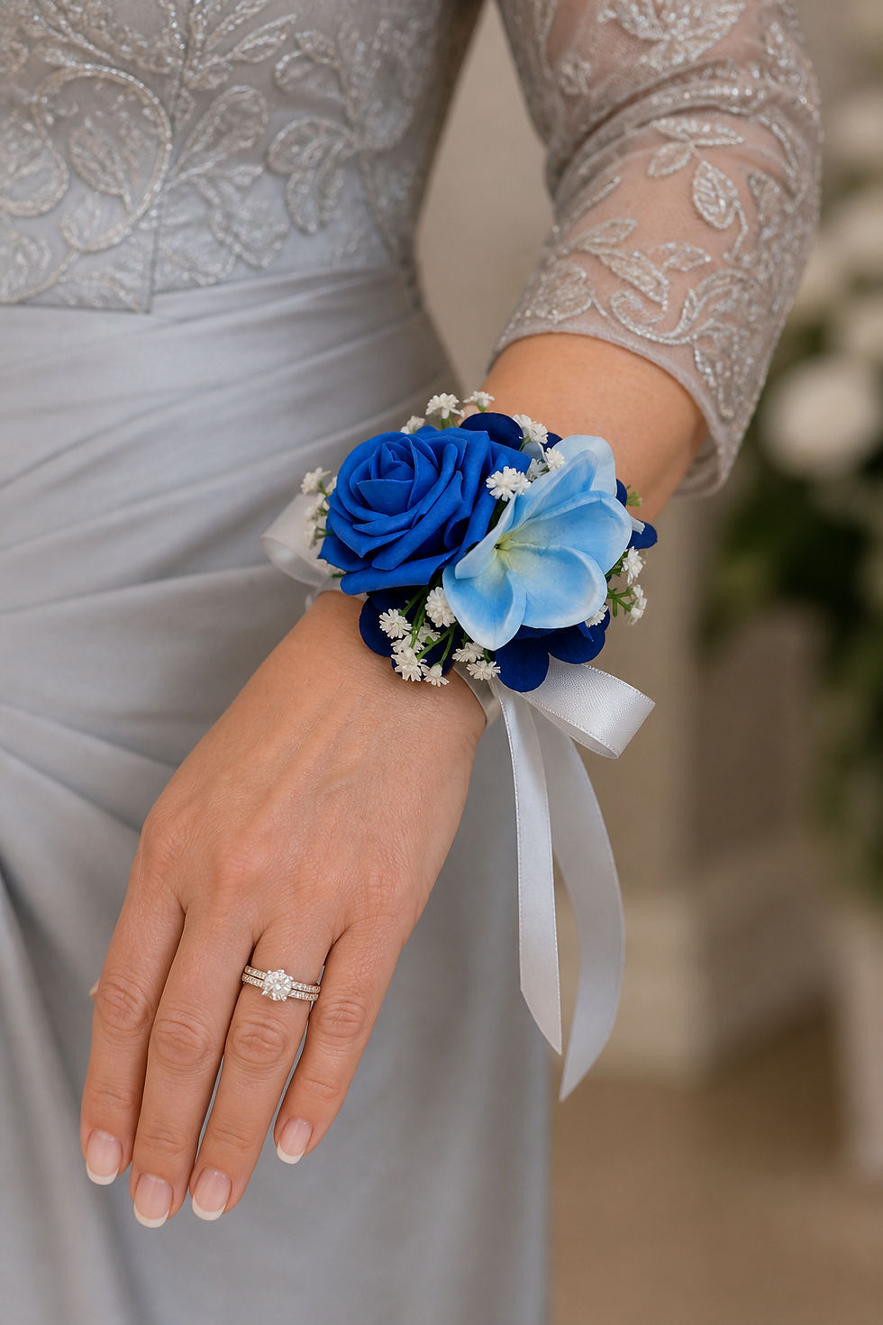 Thumbnail: Blue Mix Rose & Frangipani Bridal Set