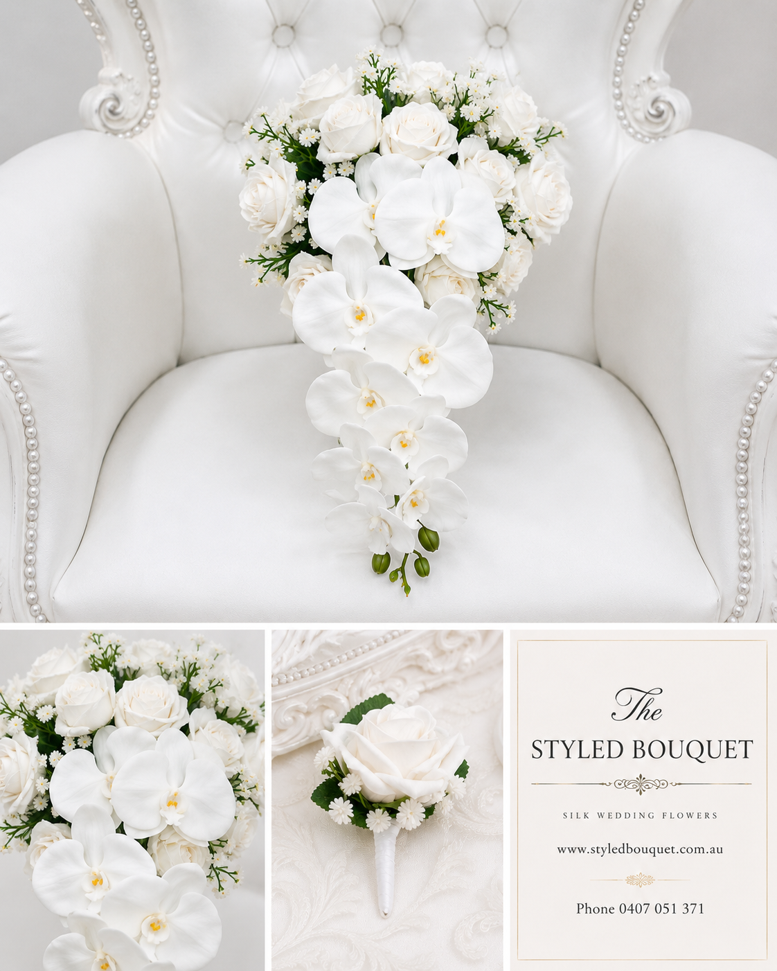 Classic Roses and Orchids - Silk Wedding Flowers