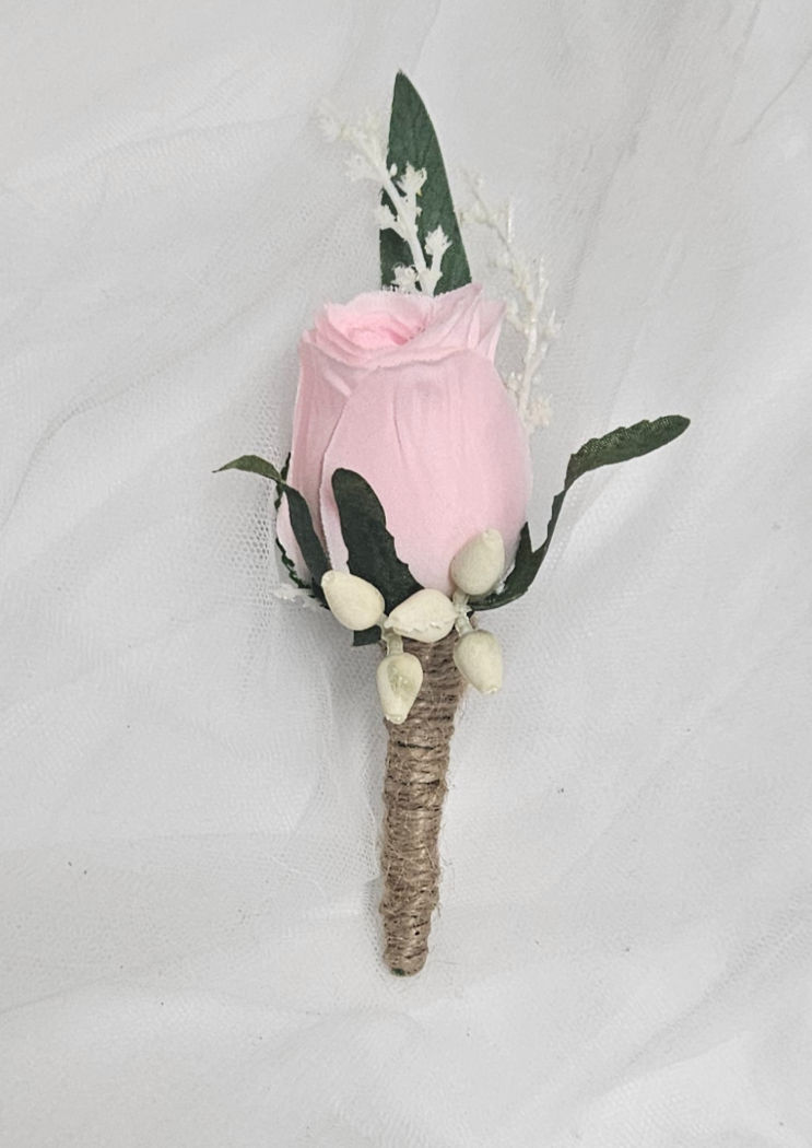 Thumbnail: Soft Petal Pink Native Pink Buttonhole