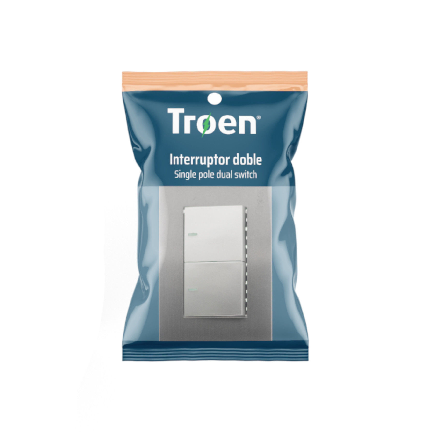 Switch Doble con placa metálico