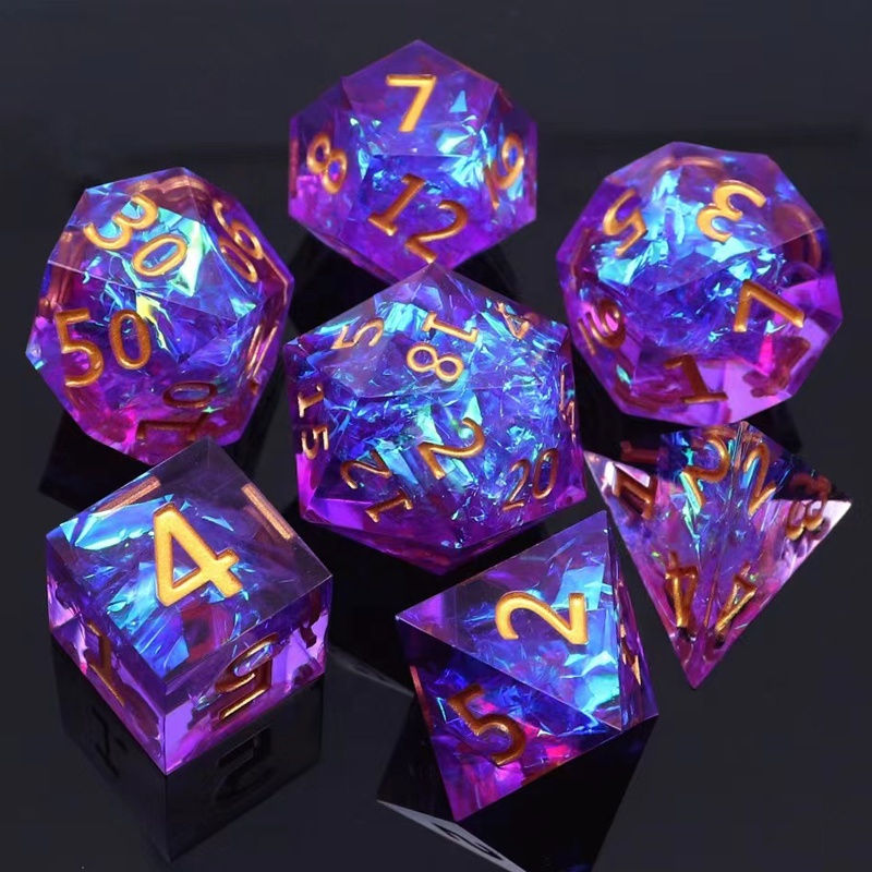 Thumbnail: 7PCS DND Dice  Dungeons and Dragons Dice  Blue Sharp Dice Set
