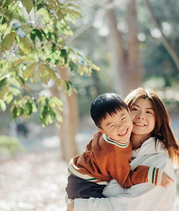 Mom with her son