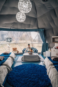 Two boys at Glampremier glamping at Shikoku.