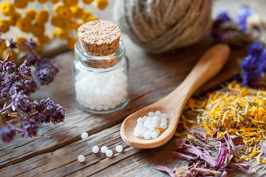 Globuli und Heilpflanzen – Symbol für die sanfte Heilung durch Homöopathie in der Praxis Heilkraft, Zürich