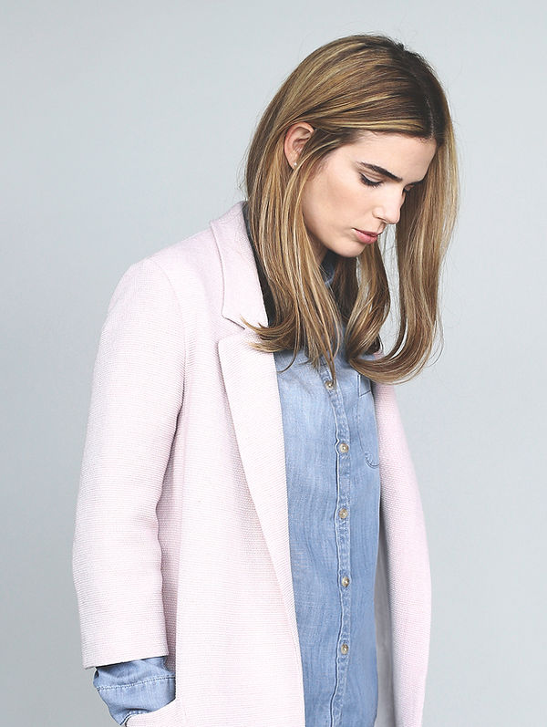 Model in Pink Jacket