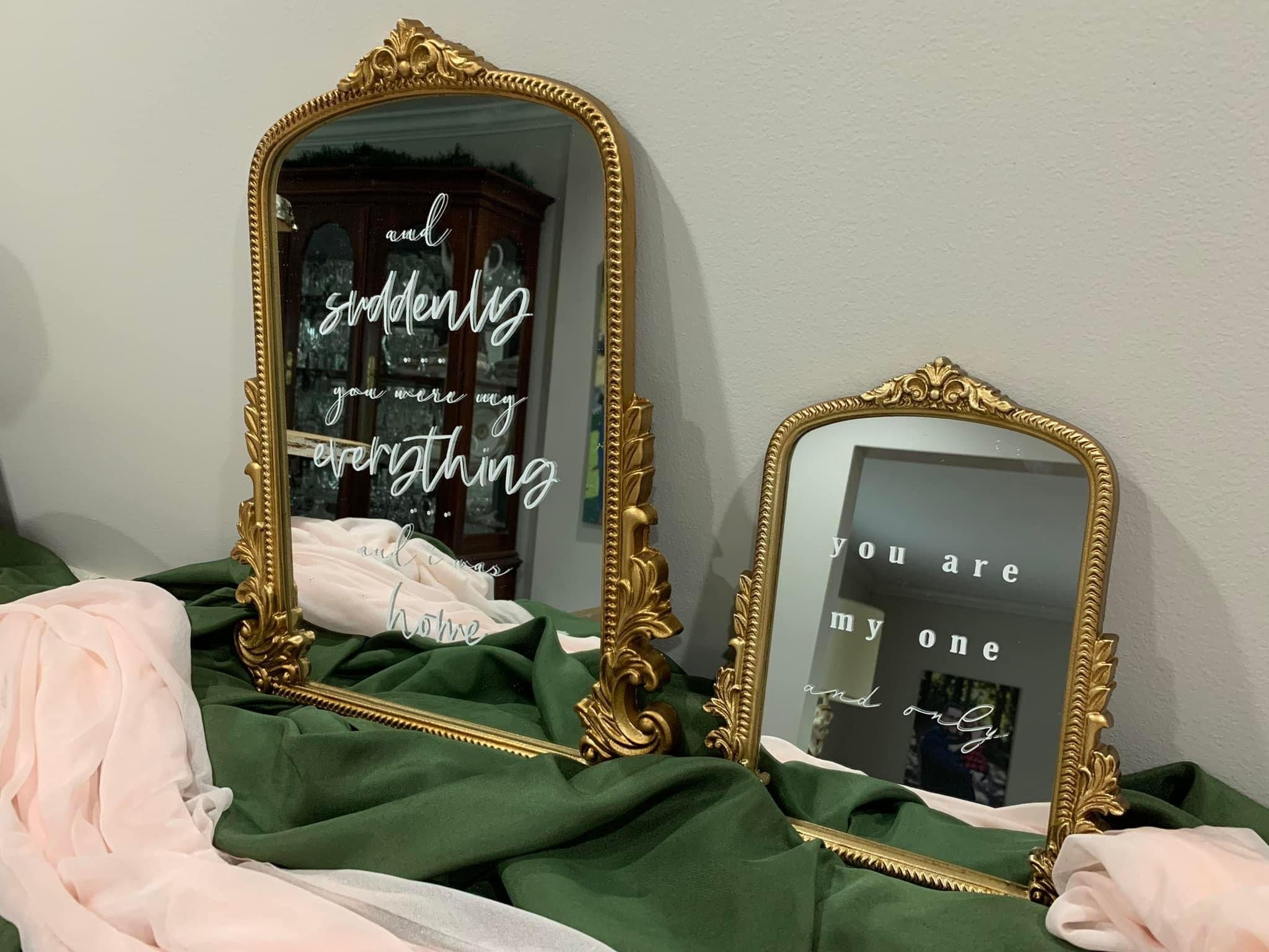 Vintage Mirrors w/Text