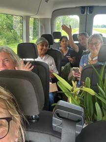 Tampa Orchid Clun members in the van on the field trip
