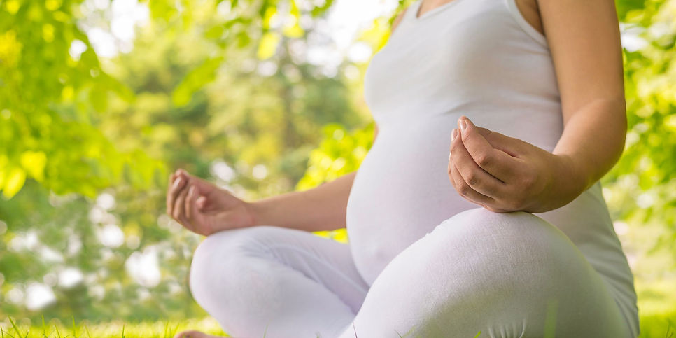 Prenatal Yoga - Pregnant Women Meditating in the Park