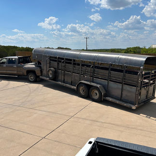 Wight ranch trailer getting hauled to powder coating for paint