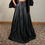 Thumbnail: Black Satin Skirt with Pockets