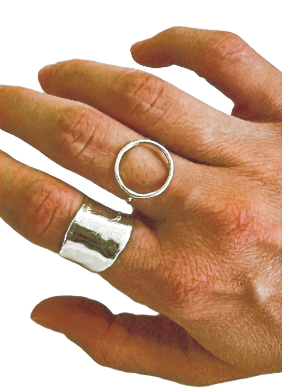 Circle Ring shown on middle finger