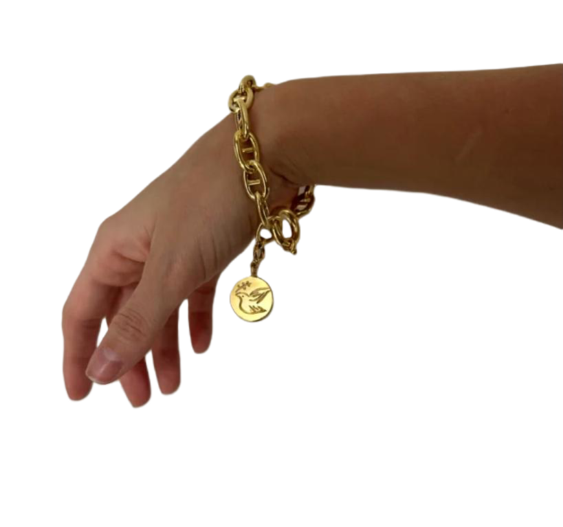 Thumbnail: Lucky Dove Charm. 925 sterling silver and 18 Karet gold plated.