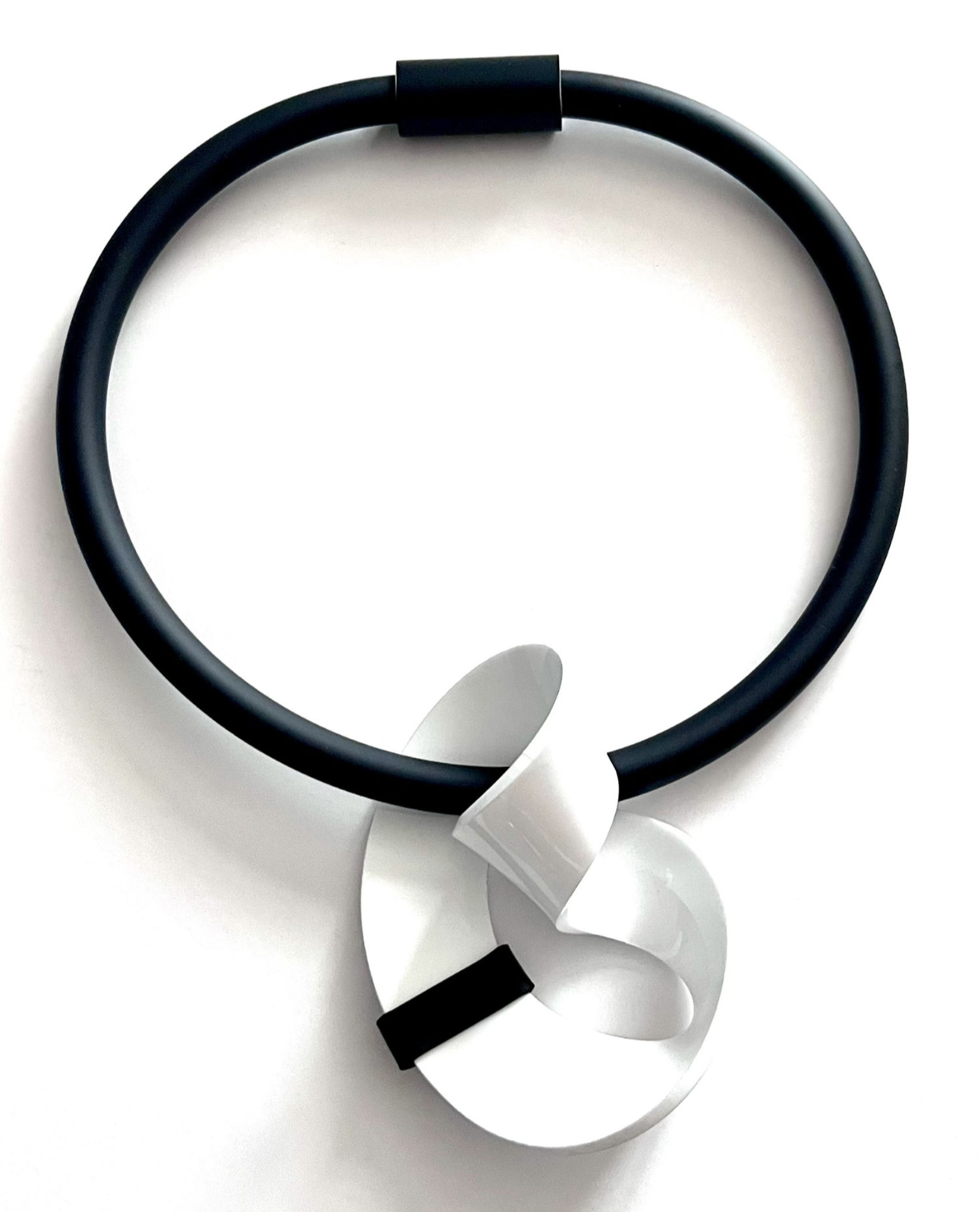 Curve Study No.3 Necklace. Contemporary spiral sculpture in plexiglass.