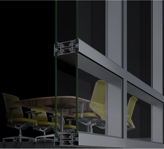 P100 slim section ultra aluminum window profile