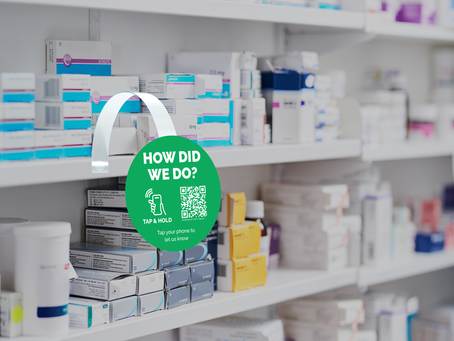 QR-kode wobbler på apotek