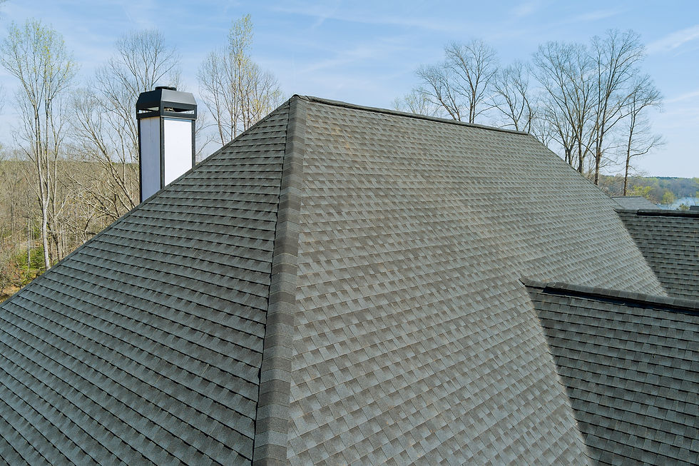 In new house, after installing covering asphalt shingles quality of roof work is inspected