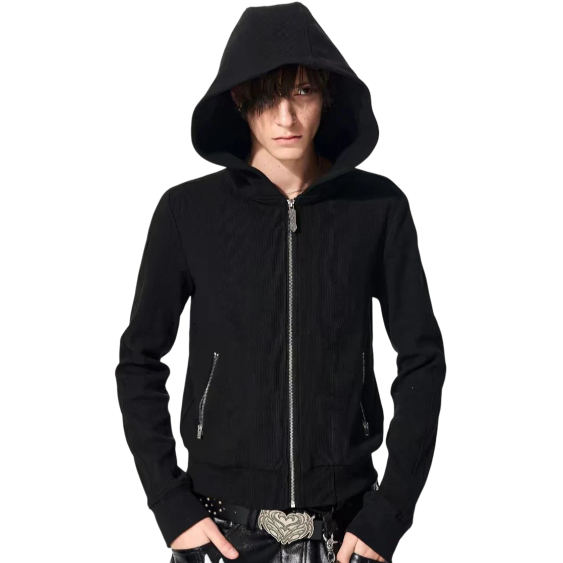 Skull Cross Zip Hoodie