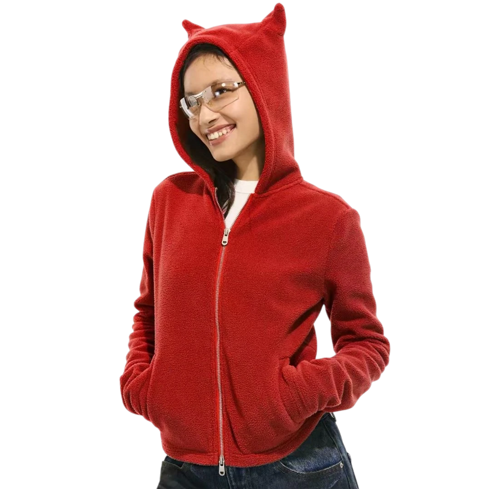 Thumbnail: Cat Ear Fleece Zip Hoodie