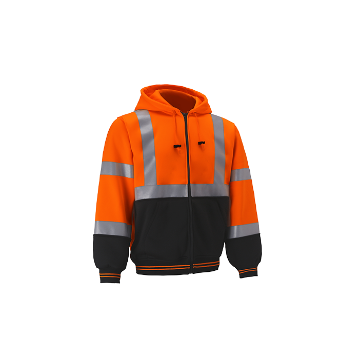 Thumbnail: SS23C-3  High Visibility Hoodie Sweatshirt, Class 3, Orange, Fleece Polyester
