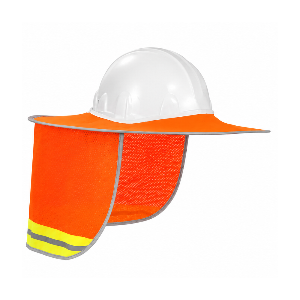 CHS-OR Cooling Hardhat Sunshield, Orange, Mesh, Reflective Stripes