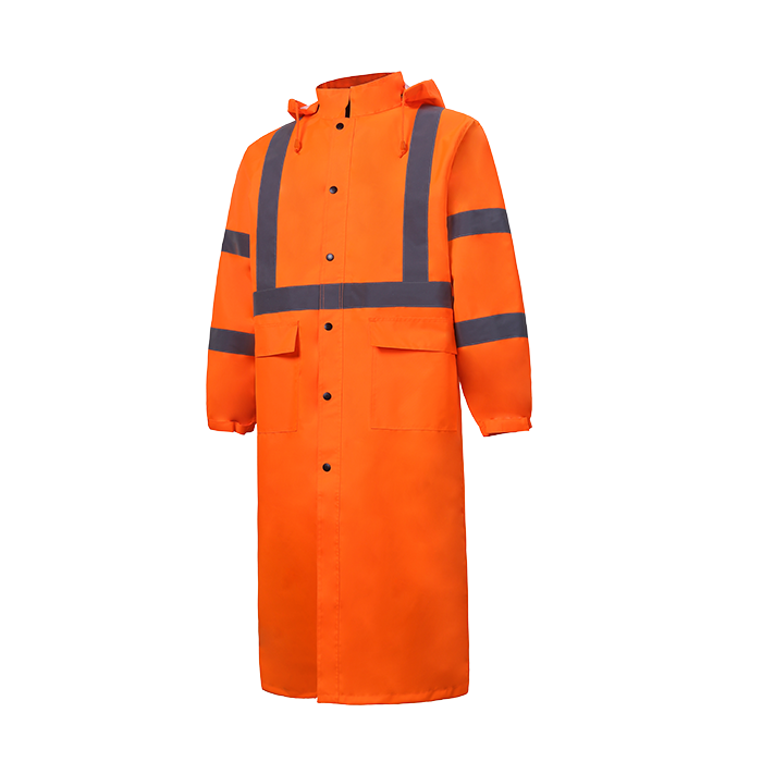 Thumbnail: 630C-3  High Visibility Rain Coat, Class 3, Orange, 300 Denier, Waterproof