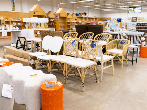 Chairs lined up for sale