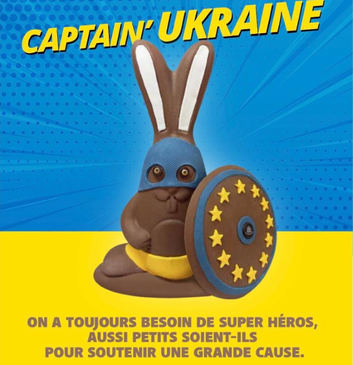 Captain'UKRAINE : lapin de Pâques aux couleurs de l'Ukraine