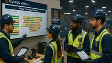 The Riveton Metals team reviews the MPS output and plans their day.