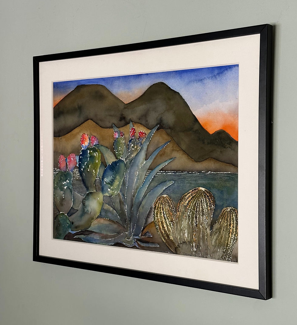 Thumbnail: Desert Landscape - Framed Original - 22x28"