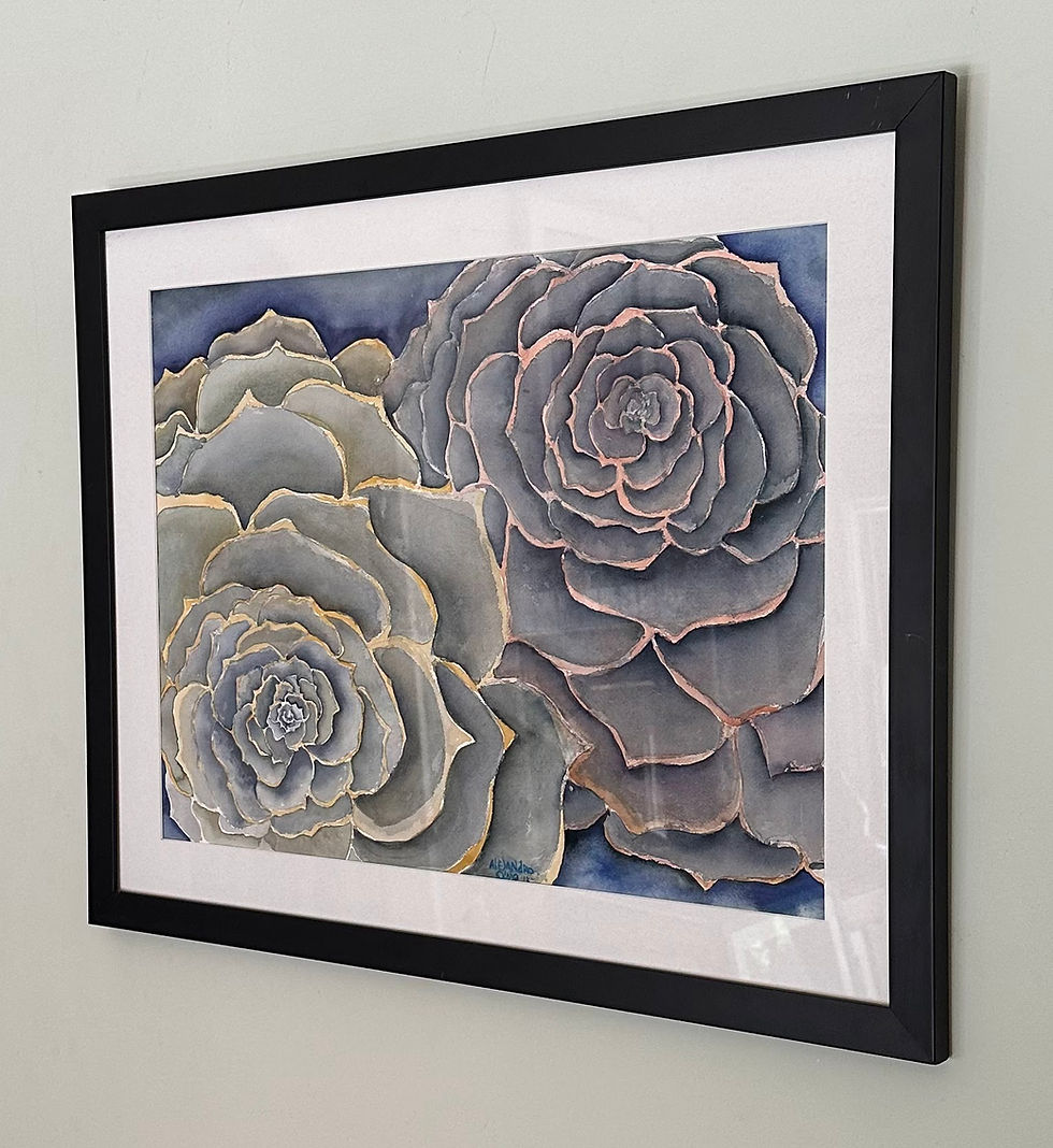 Thumbnail: Succulents - Framed Original - 22x28"