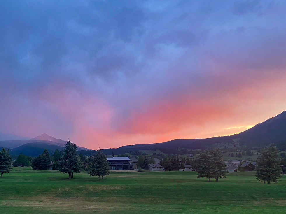 Sunset Over Lone Mountain and the Big Sky Golf Course