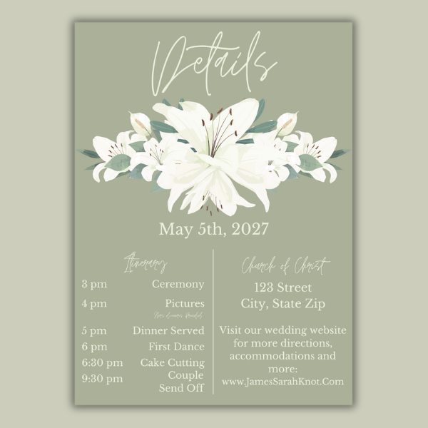 Thumbnail: Customizable Couple Photo Wedding Details Card