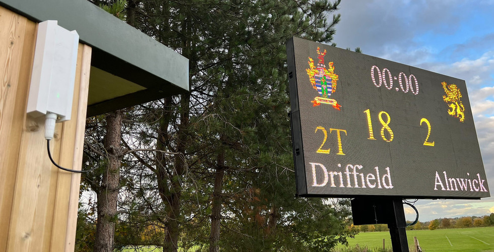This setup now allows Driffield Rugby Club scoreboard to be operated seamlessly via the tablet.