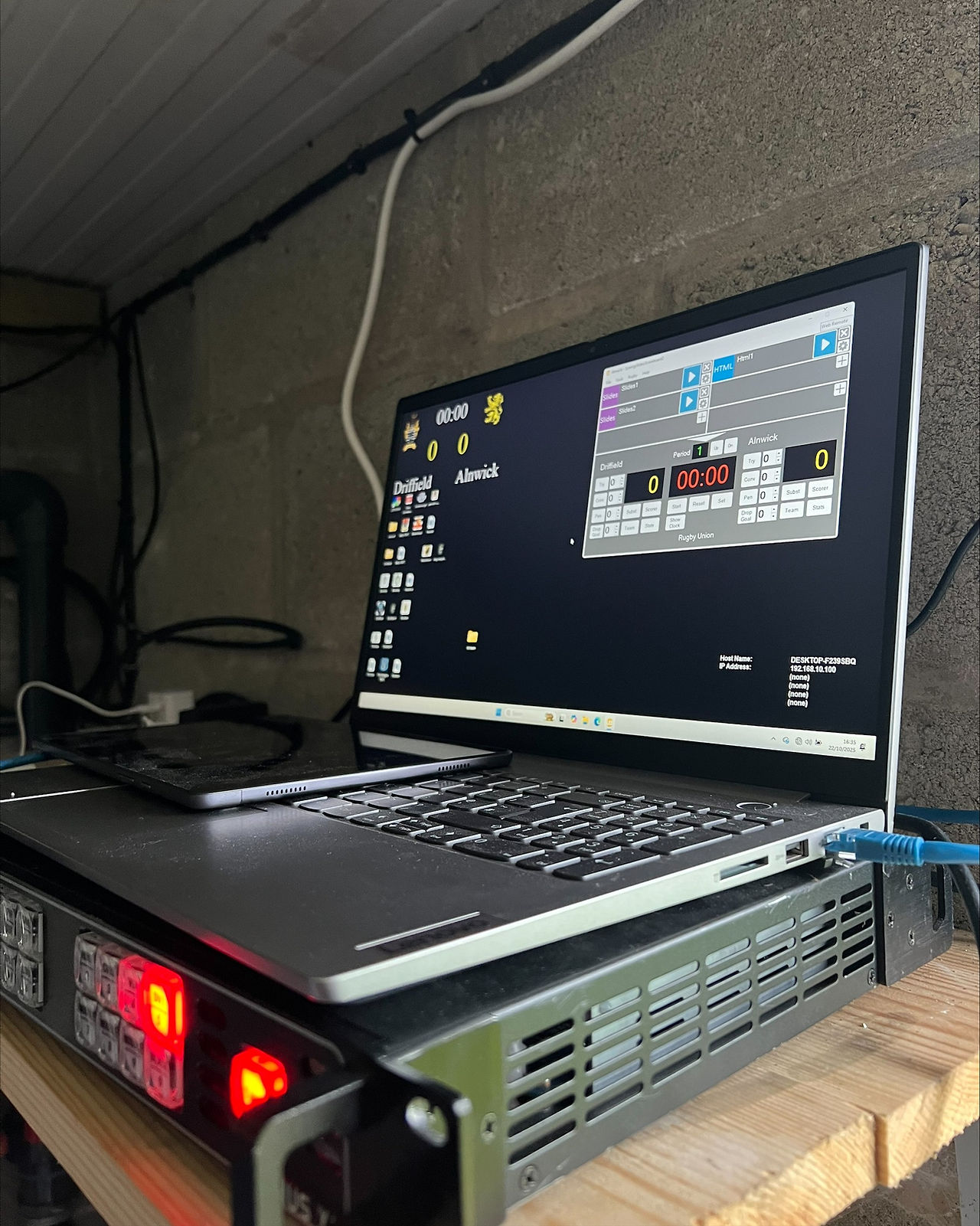 The Frost team installed a router and connected it to a tablet device