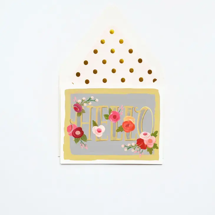 Hello with Flowers Card