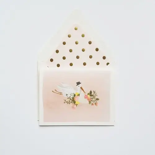 Baby Stork Blush Card