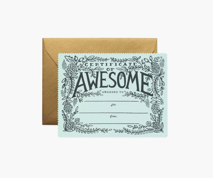 Certificate of Awesome Card Meadow Aiken Certificate of Awesome Card Meadow Aiken