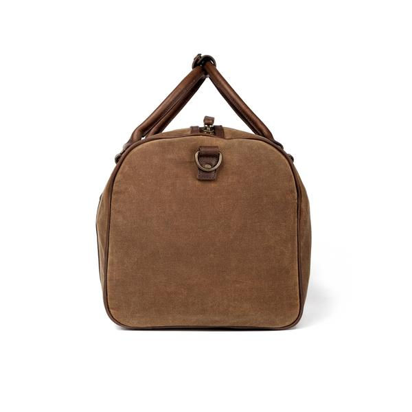 Thumbnail: Campaign Waxed Canvas Medium Field Duffle Bag- Brown/Smoked