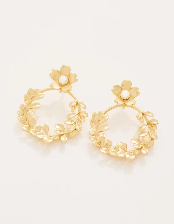 Wreath Earrings Pearl