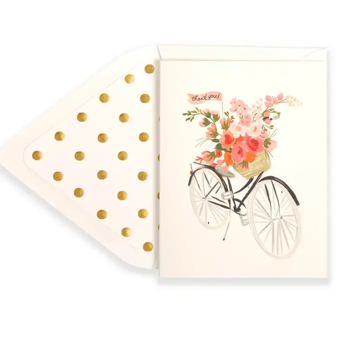 Bicycle Flower Basket Thank You Card