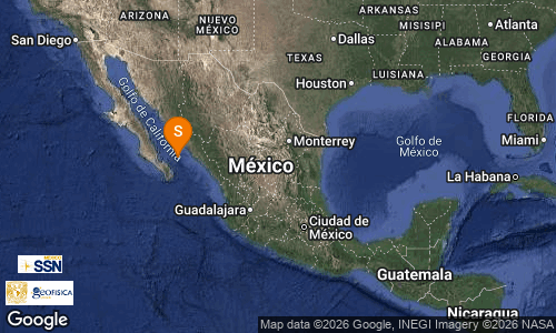 Registran sismo de magnitud 4.3 frente a las costas de Guasave, Sinaloa