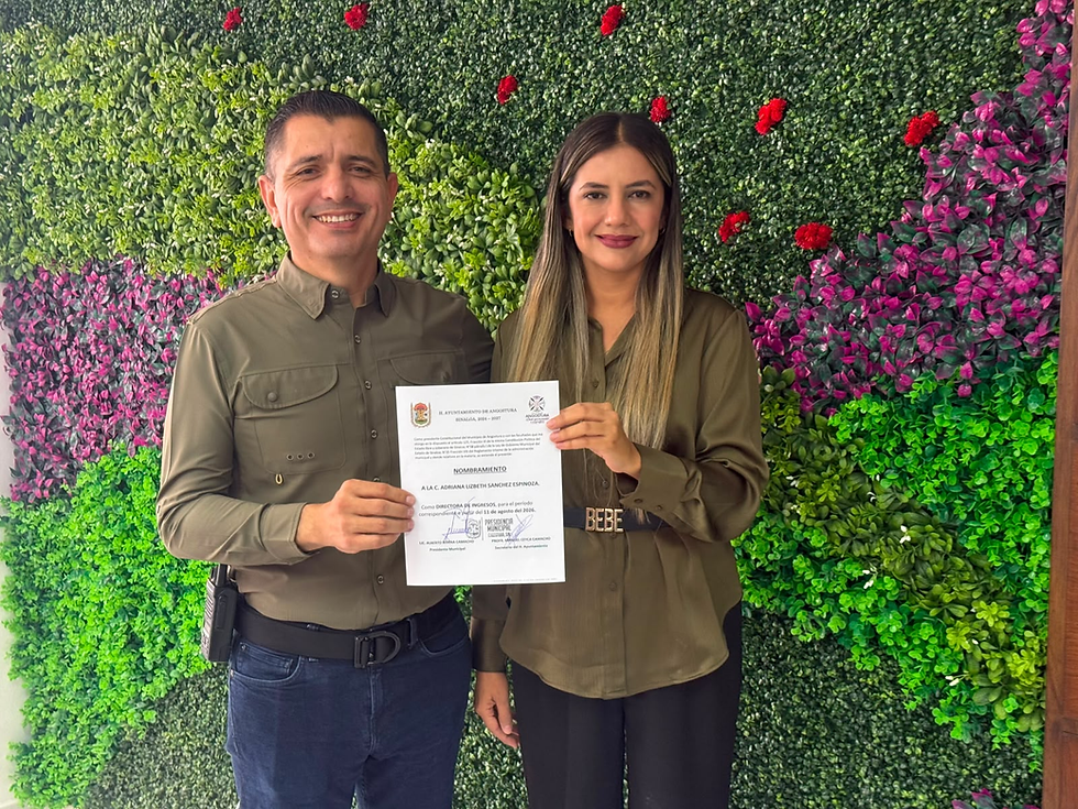 Adriana Sánchez rinde protesta como nueva Directora de Ingresos en el Ayuntamiento de Angostura