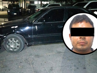 Cae sujeto en el ejido 5 de Mayo a bordo de un Honda Civic robado hace 17 años