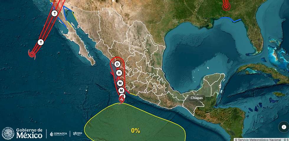 Huracán Simón alcanza la categoría 4 y enciende alertas preventivas en el sur de Sinaloa y el occidente del país