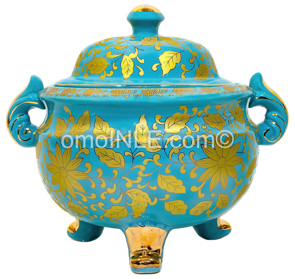 SOPERA AZUL CLARITA PARA YEMAYA ASESU 3 PATAS LIGHT BLUE 3 LEGGED TUREEN