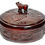 Thumbnail: BATEA DE MADERA TALLADA PARA ORULA IFA O SHANGO COLOR CHERRY CON ELFANTE