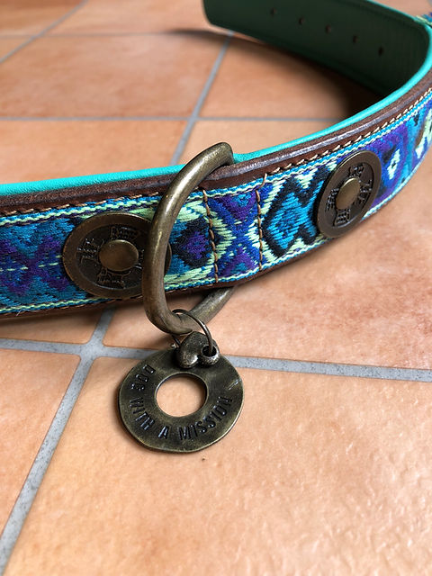 DOG WITH A MISSION ドッグ ウィズ ア ミッション 猫 首輪 DOG WITH A MISSION【DWAM】首輪 ブルー刺繍 | CHOPTOP