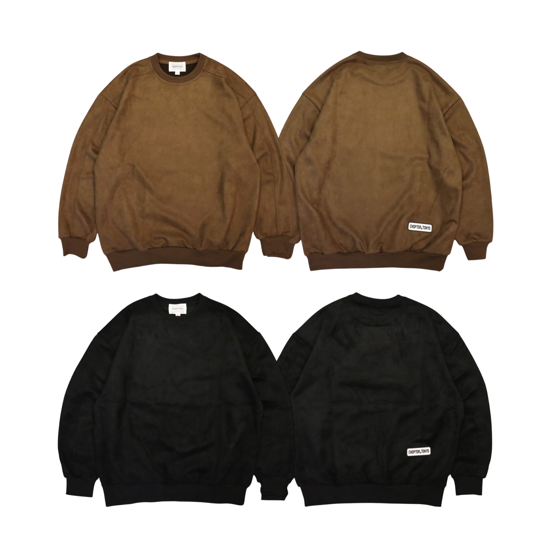 Faux Suede Crew neck sweat #2color