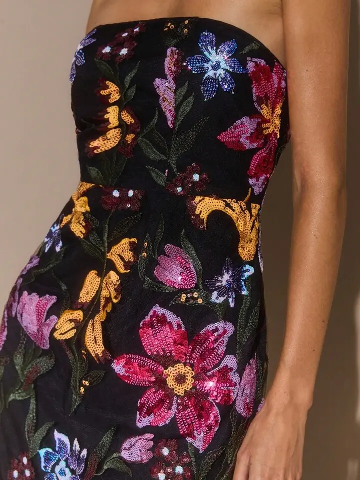 Miniatura: Strapless Midnight Daisy Mini Corset Dress