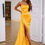Thumbnail: Canary Yellow Satin Gown 